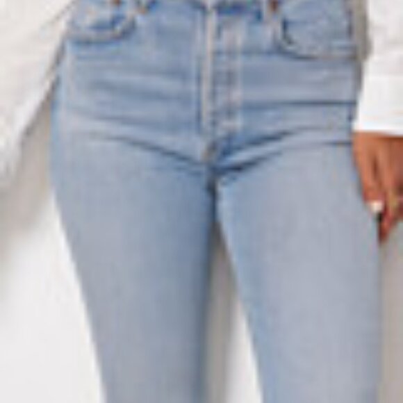 Agolde Riley High Rise Straight Crop Jean in Volt Size 25 - Picture 5 of 9